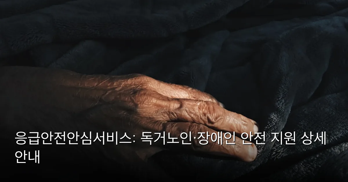 응급안전안심서비스: 독거노인·장애인 안전 지원 상세 안내 — Photo by Amisha Nakhwa on Unsplash